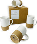 MORA Ceramics 12oz Coffee Mug Set of 4 - Ceramic Tea Cups with Handle - Microwave and Dishwasher Safe, Perfect For Cup or Mug Lovers - Rustic Matte Glaze, Modern Design Mugs - Petro by CozyNest Decor