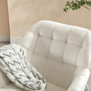 Beige Velvet Accent Chair with Ottoman ，Modern Reading Chair with Ottoman Set, Comfy Fuzzy Armchair Living Room Chair Lounge Chair with Metal Legs for Small Spaces Bedroom Apartment by CozyNest Decor