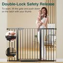 Cumbor 36" Extra Tall Baby Gate for Stairs, 29.7-54.2" Extra Wide Dog Gate for Doorways Hallways, Pressure Mounted Child Gate for Wide Opening, Auto Close Personal Safety for Babies and Pets, Black by TinyTreasures Baby Boutique