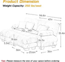 Loveseat Modular Sectional Sofa, U Shaped Couch with Ottoman, Cloud Couch Sectional Couch Home Sofa Living Room Oversized Couch Deep Seat Couch with Round Bolster Armrests 4 Pillows by CozyNest Decor