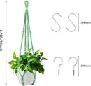 Augshy Macrame Plant Hangers Green Hanging Planters for Indoor Outdoor Home Decor, Hanging Plant Holder No Tassels Set of 2 with 4 Hooks by GreenHaven Gardens