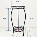 CASIMR 2 Tier Plant Stand Indoor Outdoor, 26.6" Tall Metal Potted Holder Rack Multiple Flower Pot Stand Heavy Duty Plant Shelf Rustproof Iron Plant Round Supports Rack by GreenHaven Gardens