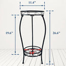 CASIMR 2Pack Plant Stand Indoor Outdoor, 2 Tier 26.6" Tall Metal Potted Holder Rack Multiple Flower Pot Stand Heavy Duty Plant Shelf Rustproof Iron Plant Round Supports Rack by GreenHaven Gardens