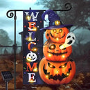 Halloween Lighted Garden Flag, Solar Yard Flag for Outside, 8 Modes Double Sided Welcome Halloween Pumpkin Outdoor Decorations for Home Porch (Pumpkin-12x18) by CozyNest Decor