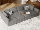Belffin Modular Sectional Sleeper Sofa Bed Convertible Sectional Couches for Living Room. Light Grey Couch by CozyNest Decor