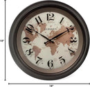 CLXEAST 18 Inch Illuminated Wall Clock with Smart LED Light Sensor, Large Modern World Map Wall Clocks for Living Room Decor,Oil Rubbed Bronze,Unique House Warming Gifts by CozyNest Decor