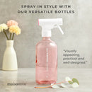 MaisoNovo Spray Bottle for Hair - 16.9 fl oz Pink x 2 with 16 Labels by GreenHaven Gardens