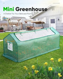 Quictent Portable Mini Cloche Greenhouse w/ Elevated Bottom, Large U-Shaped Zipper Mesh Door & 2 Side Screen Window Waterproof UV-Resistant Hot House for Indoor Outdoor, 95" x 36" x 36" (Green) by GreenHaven Gardens