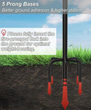 Outdoor Double Shepherds Hook with 5 Prong Base, 92 Inch Adjustable Heavy Duty Two Sided Bird Feeder Pole Stand for Hanging Plant Baskets, Solar Light Lanterns, Hummingbird Feeder, 1 Pack by GreenHaven Gardens