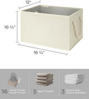 StorageWorks Storage Baskets for Shelves, Foldable Fabric Closet Storage Bins with Handles, Fabric Storage Bins Clothes Organizer, Beige, White & Ivory, 3-Pack, Extra Large by TinyTreasures Baby Boutique
