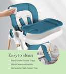 Mallify Convertible High Chairs for Babies and Toddlers, Height Adjustable Baby High Chair, High Chair with Removable Tray, Adjustable Backrest, Portable Baby Dinning Chair with Lockable Wheels by TinyTreasures Baby Boutique