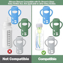 BUSOHA 3 Pack Silicone Sleeves for Dr. Brown's Glass Baby Bottles - Drop Protection Baby Bottle Sleeves Compatible with Dr. Brown's Newborn Glass Bottles with Silicone Handles,8 oz by TinyTreasures Baby Boutique