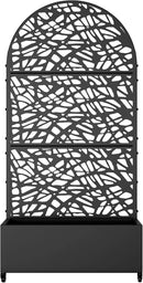 Casaphoria Metal Raised Garden Bed with Trellis and Wheels, 72"x35"x16" Arched Planter Box for Climbing Plants, Vegetables & Vines, Features Drainage Holes and Privacy Screen (Black-Net) by GreenHaven Gardens