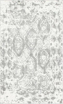 Unique Loom Rosso Collection Vintage, Geometric, Bohemian, Traditional, Distressed, Southwestern Area Rug, Rectangular 5' 0" x 8' 0", Light Gray/Ivory by CozyNest Decor
