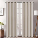 H.VERSAILTEX Thermal Insulated Blackout Window Panels Microfiber Formaldehyde-Free Kids Curtains for Holiday Season Home Decoration,Grommet Top,52 by 96 - Inch - Natural - Set of 2