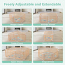 Foldable Wooden Playpen,Large Baby Gate Playpen with Child-Proof Lock-Easy Assembly, Portable Design for Babies & Toddlers- Shape& Size Adjustable Baby Fence Play Area(Wood, 6 Panel) by TinyTreasures Baby Boutique