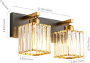 Modern Bathroom Vanity Light 2-Lights Black Gold Crystal Bathroom Wall Light Vanity Light Fixtures，12.59-inch Modern Minimalist Design by CozyNest Decor