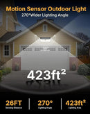 Solar Security Lights, 466 LED 4000 Lm - 270° Motion Sensor, IP68 Waterproof, 3 Lighting Modes, Dusk-to-Dawn Outdoor Flood Light for Fence Garden Backyard Garage - Pack of 4 by GreenHaven Gardens