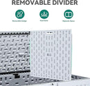YITAHOME 200 Gallon Extra Large Deck Box, Double-Wall Resin Outdoor Storage Box with Flexible Divider for Patio Cushions Pool Supplies Garden Tools, 990 lbs Load Capacity, Lockable (White) by CozyNest Decor