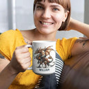 Personalized Name Dragon Lover Ceramic Mug 15oz, Custom Mechanical Dragon Design Coffee Cup, Unique Dragon Mug Gift For Fantasy Enthusiasts, Customized Kid Cup On Birthday, Holiday by CozyNest Decor