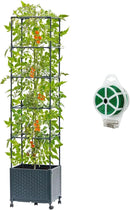 Raised Garden Bed with Tomato Planter Cage, 67.6" Trellis Planter Boxes with Wheels for Outdoor Patio Greenhouse Gardening Climbing Vegetables by GreenHaven Gardens