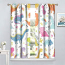 Cartoon Dinosaur Curtains for Kids Boys Girls Home Decor Childish Cute Dino Animals Print Pattern Rod Pocket Blackout Window Drapes for Nursery Baby Bedroom Playroom W21xL63in 2 Panels by TinyTreasures Baby Boutique