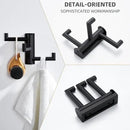 Angle Simple Swivel Towel Hook 3 Arms, SUS 304 Stainless Steel Foldable Bathroom Robe Towel Hook, Wall Coat Holder, Matte Black by CozyNest Decor