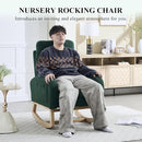 NIOIIKIT Oversized Nursery Rocking Chair, Teddy Upholstered Glider Chair with Footrest, Large Glider Rocker with Side Pocket, Rocking Accent Chair, Glider Recliner for Living Room (Green Teddy) by TinyTreasures Baby Boutique