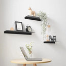 JOOM 2 PCS Small Floating Shelf, 12'' Metal Wall Shelf, Black, Bathroom, Durable, Waterproof, 5.0lbs Weight Capacity by CozyNest Decor