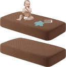 NTBAY 2 Pack Waterproof Crib Mattress Protector, Quilted 28"x52" Toddler Fitted Sheet - Machine Washable - Soft and Breathable Mattress Pad Cover for Crib, Nursery, Daycare, Cot, Brown by TinyTreasures Baby Boutique
