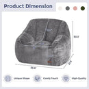 MAXYOYO Bean Bag Chair, Comfy Bean Bag Sofa with Back Support, Faux Fur Bean Bag Chair for Adults and Kids, Stuffed Floor Sofa for Living Room, Bedroom, Apartment, Grey by CozyNest Decor