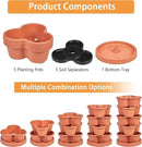 VECELO 5 Tier Vertical Garden Planter, Self Watering Stackable Planters with Wheels for Strawberries, Herbs, Flowers, Vegetables, Red by CozyNest Decor