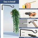FEED GARDEN Wall Hook Hanging Plant Bracket 10 Inch 2 Pack, Hand-Forged Plant Hanger for Hanging Bird Feeders, Wind Chimes, Flower Baskets, Yoga Mat, Indoor/Outdoor Use, Black by GreenHaven Gardens