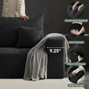 Boneless Cloud Couch Sofa for Living Room, 112" 3 Seater Black Modern Lounge Sleeper Couch, No Assemble, Cordury Compression Upholstered Couches by CozyNest Decor