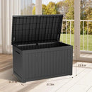 DRATO 230 Gallon Deck Box, Outdoor Large Waterproof Resin Storage Box with Lockable Lid for Patio Cushions, Gardening Tools, Sports Equipment, Black by GreenHaven Gardens