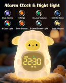 Sheep Alarm Clock for Kids with Night Light, Sleep Training Clock Time to Wake Clock, Rechargeable Silicone Light for Bedroom, Perfect Sleep Companion for Boys Girls by TinyTreasures Baby Boutique