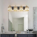 Modern Bathroom Vanity Light 4-Lights Black Gold Crystal Wall Lamp Bathroom Modern Crystal Vanity Lighting by CozyNest Decor