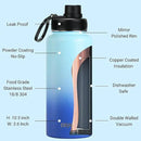 DRINCO Stainless Steel Water Bottle Spout Lid Vacuum Insulated Double Wall Water Bottle Wide Mouth (40oz 32oz 22oz 18oz 14oz) Leak Proof Keeps Cold or Hot (32 oz, 32oz Morning Sky Blue) by CozyNest Decor