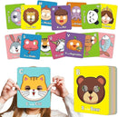 Alphabet Mask Cards,26 Pcs Alphabet ABC Flash Cards with Animal Masks,Colorful Giant ABC Animal Flash Cards,Learn Letters,English Phrases Colorful Flashcards for Interactive Educational Games by TinyTreasures Baby Boutique