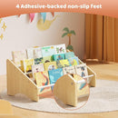 Sturdy Wooden High-Transparent 4 Tier Kids Bookshelf, Perfect Kid-Friendly Height Book Shelf for Kids Rooms - Toddler Book Shelf Display for Nurasery, Deep Size Bookshelf Hold More Books by TinyTreasures Baby Boutique