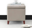 Adeco 18" PU Storage Ottoman, Upholstered Square Faux Leather Foot Rest - Flip Top Footstool with Sturdy Wood Legs, Small Cube Coffee Table Extra Seat for Living Room, Bedroom, Elephant Grey by CozyNest Decor
