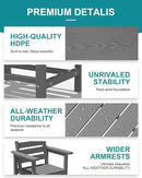 Patio Dining Set for 6 with Umbrella Hole - 66" Outdoor Table & 6 Chairs, All-Weather HDPE Outdoor Furniture for Lawn, Garden, Backyard, Poolside, Gray by GreenHaven Gardens