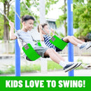 Swing Set for Kids-Play Swing for Adults with Stainless Steel Mental Taiangle Ring-Suitable for Family Backyard by TinyTreasures Baby Boutique