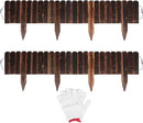 2 Pack Garden Wooden Fence Anti-Corrosive Outdoor Landscape Edging Flexible Decorative Border with a Pair of Gloves for Garden Yard Flower Tree Fence - 7.9'' H x 47'' L by GreenHaven Gardens
