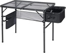 RedSwing Portable Grill Table with Sink for Outside, Aluminum Frame Folding Grill Stand Table for Outdoor Camping Picnic BBQ, Lightweight Adjustable Height, 36 x 20 x 31 Inches, Black by GreenHaven Gardens
