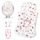 Infant Car Seat Insert with 3 Strap Covers, 3 in 1 Reversible Floral Baby Car Seat Head Support for Newborn, Baby Girl Newborn Essentials for Preemie to Infant, Stroller, Swing, Bouncer (Pink) by TinyTreasures Baby Boutique