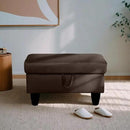 Ottoman Rectangular Storage Ottoman Bench, Flannel Footrest Stool Footstool with Lid for Living Room, Bedroom, Entryway, Coffee, 28.5"x19"x17.5" by CozyNest Decor