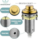 SinkTop Air Switch Kit with Brass Gold Long Button (Full Brass) for Garbage Disposal by CozyNest Decor