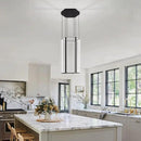 Modern Led Chandelier - Adjustable Black Lighting Fixture for High Ceiling, Suitable for Living Room, Staircase, Villa by CozyNest Decor