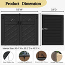 ZZM Large Outdoor Storage Shed, 48 Cu Ft Resin Versatile Storage Cabinet for Patio Accessories, Trash Cans & Garden Tools, Durable Horizontal Storage Box with Lockable Lid (Black) by GreenHaven Gardens